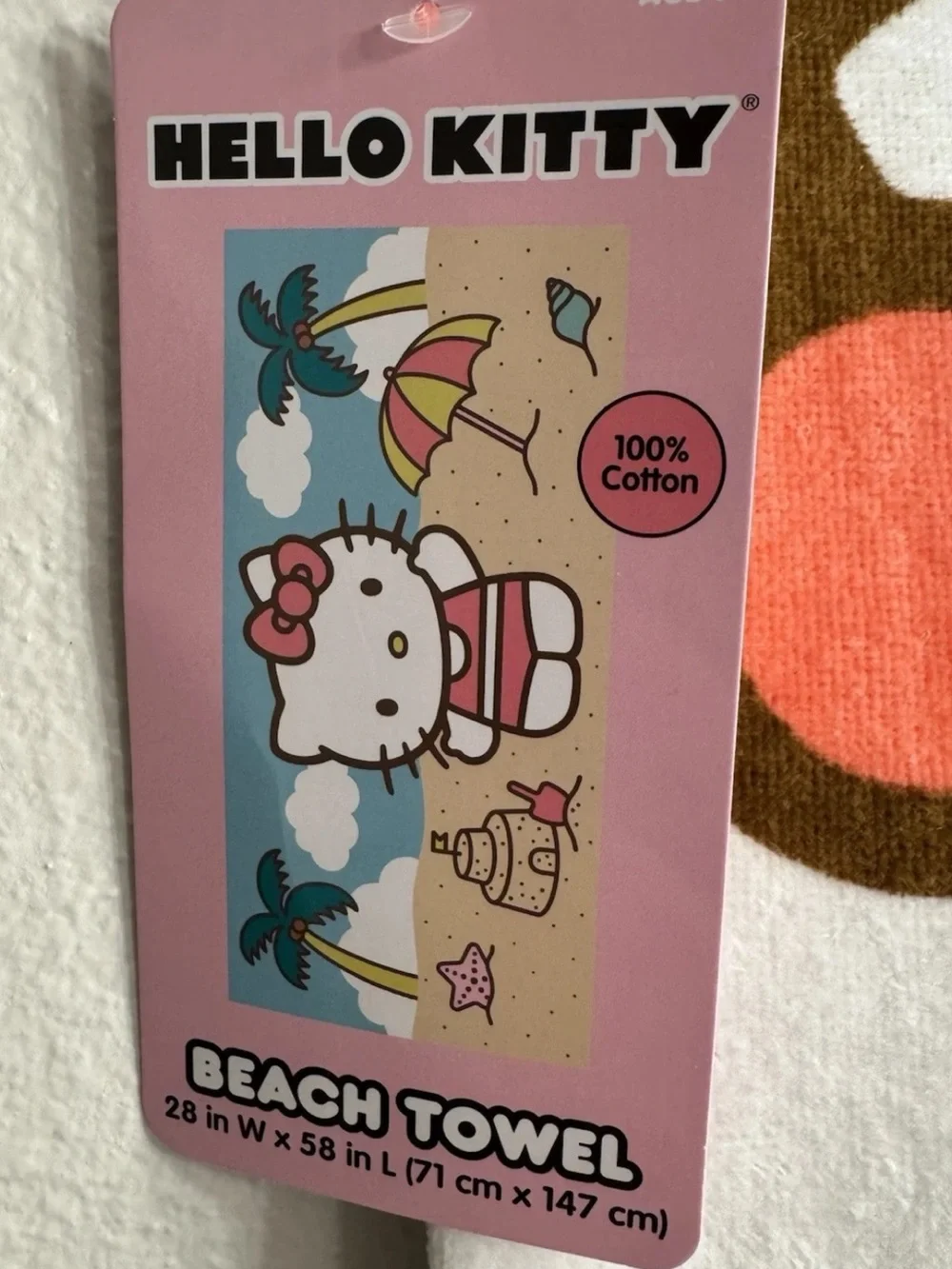 Hello Kitty summer sand castle beach towel 28x58 NWT